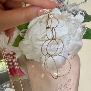 Vintage Gold Hoop Drop Earrings